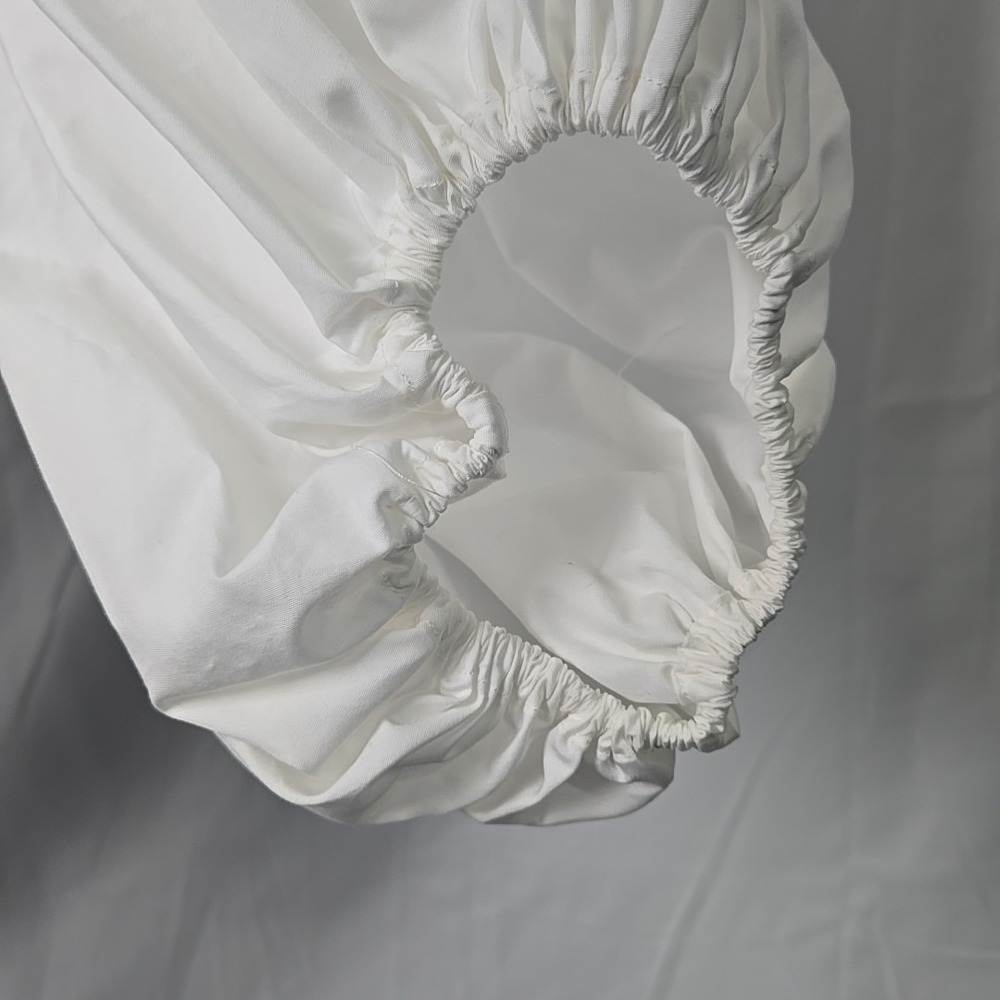 MK Michael Kors White Poplin Cotton‎ Puff Sleeve Wrap Top Large  L New $145 - Picture 8 of 10